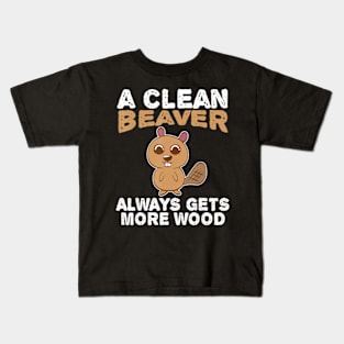 Dirty Adult Clean Beaver Wood Kids T-Shirt